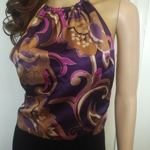 Wetseal purple paisley backless top